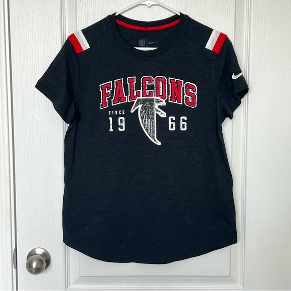 NWT Nike Atlanta Falcons Women’s NFL Short Sleeve Shirt Black Red Size Small - Picture 1 of 11